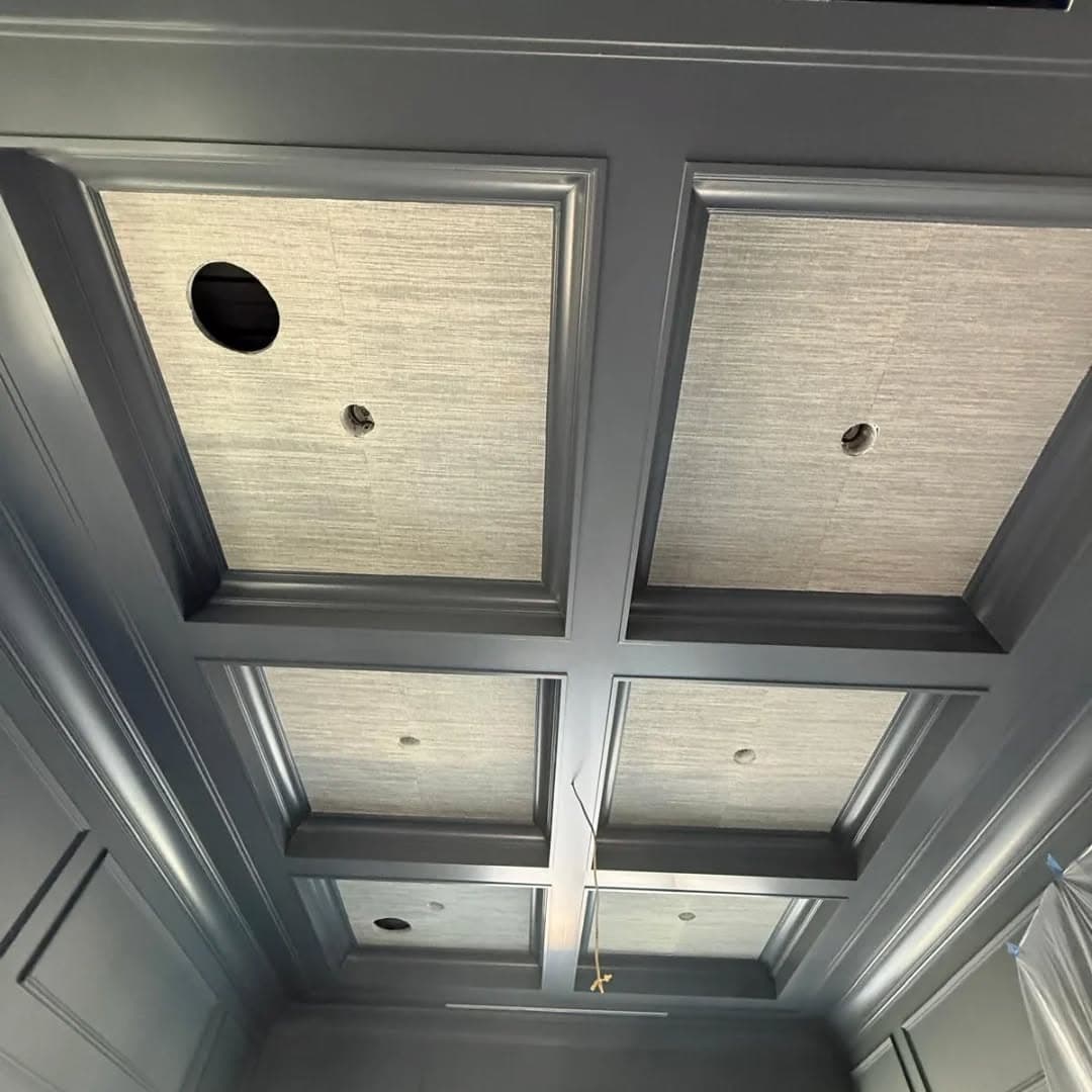 Slate-Blue Coffered Ceiling
