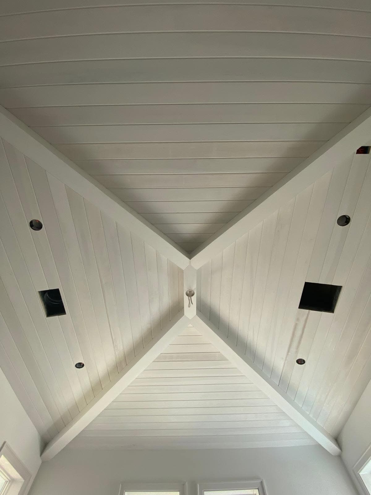 White Shiplap Breezeway Ceiling